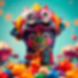 Vibrant Kral Şakir t-shirt designs showcasing playful characters