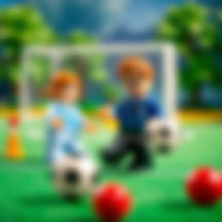 An educational setup showcasing the benefits of Lego soccer play