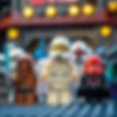 A collection of popular Lego Star Wars characters arranged creatively.