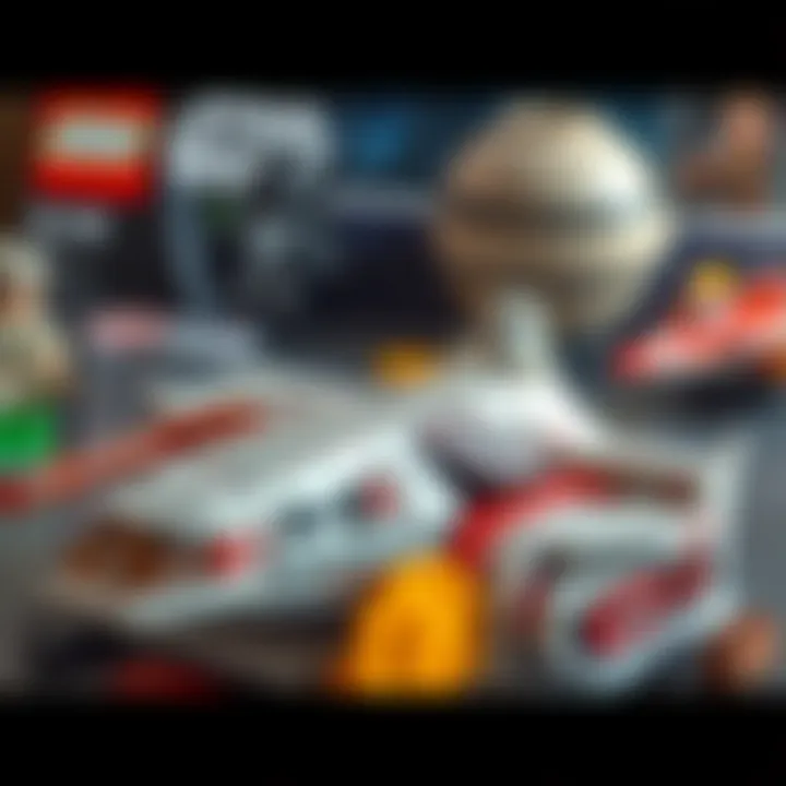 A detailed Lego Star Wars set showcasing iconic spacecraft.