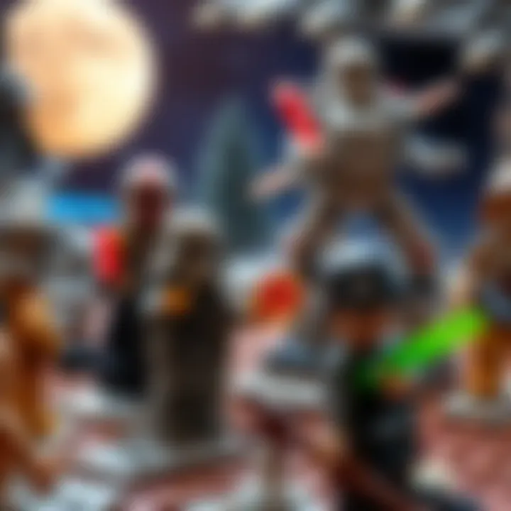 An imaginative Lego Star Wars scene depicting a battle.