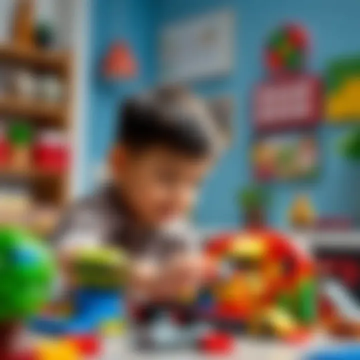 A parent and child collaborating on a project with LEGO 60319, emphasizing teamwork