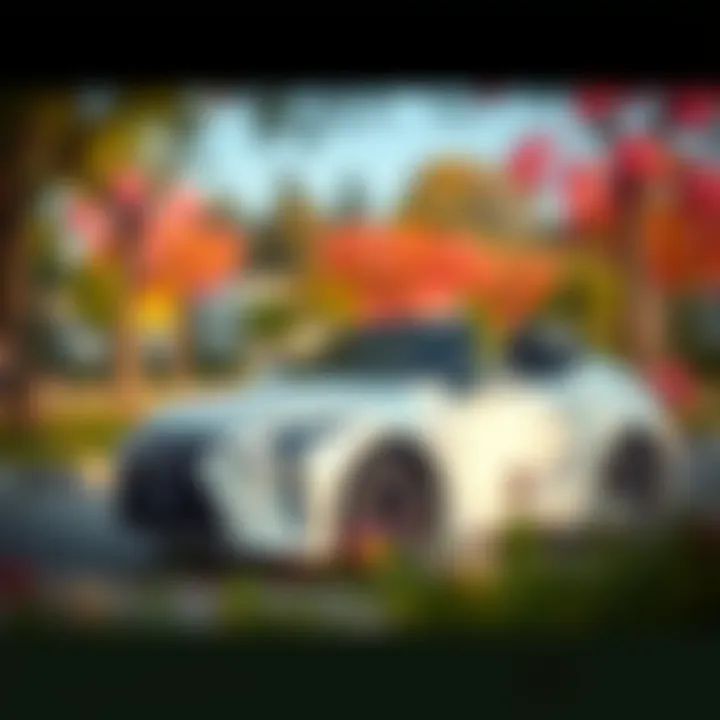 Lexus Electric Car for Kids in a Park A Lexus electric car designed for kids showcased in a vibrant park setting