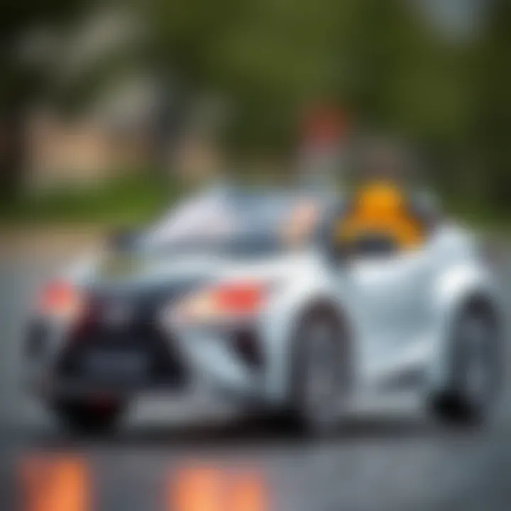 Advanced Safety Features of Lexus Electric Car Close-up of the advanced safety features in a Lexus electric car for children