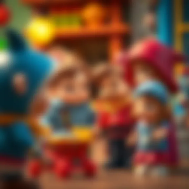 Engaging with Kral Şakir Characters Children engaging with Kral Şakir characters