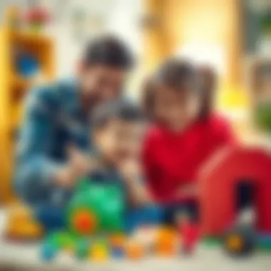 Parents engaging enthusiastically with their children during playtime