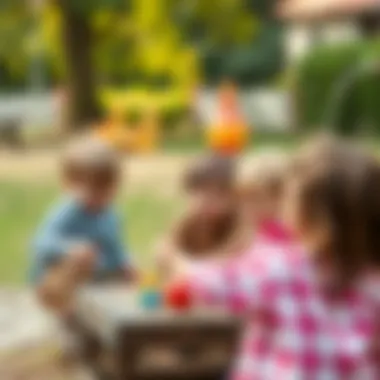 Children engaged in a game of Misket Kapmaca outdoors