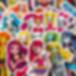Colorful Monster High stickers showcasing various characters