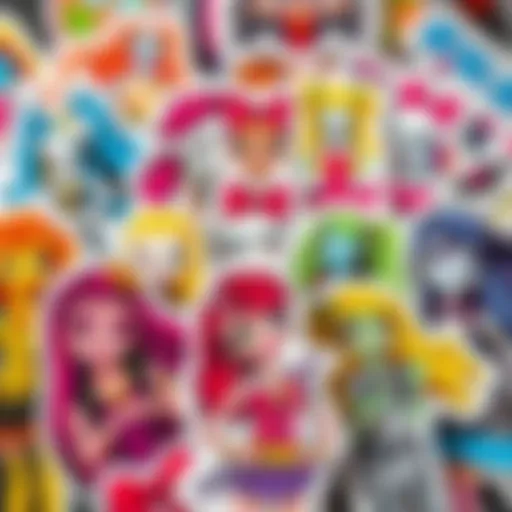 Colorful Monster High stickers showcasing various characters