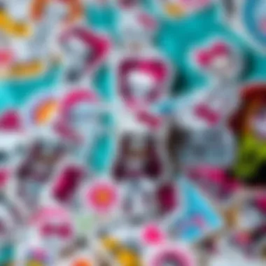 Vintage Collection of Monster High Stickers A collection of vintage Monster High stickers displayed attractively