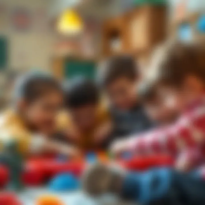 Group of children collaborating in a game