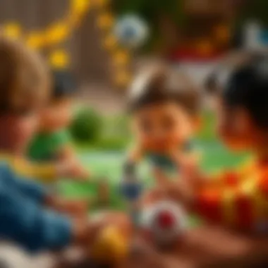 Joyful Play Among Friends Children playing finger football together