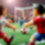 Exciting moment during a finger football match