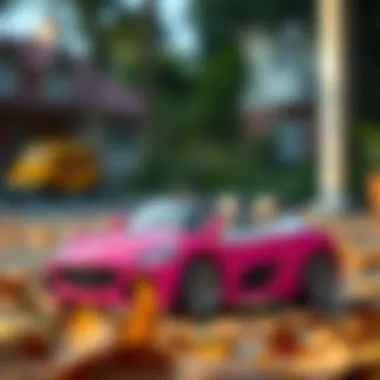 Colorful pink electric toy car designed for kids