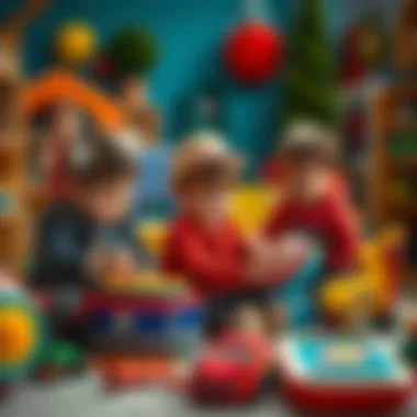 Children Engaging with Musical Toys Children interacting with colorful musical toys that foster cognitive skills.