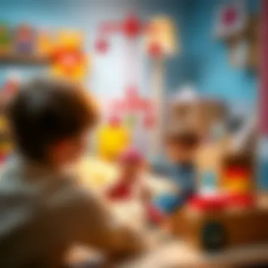 Parent selecting a mobile for a child