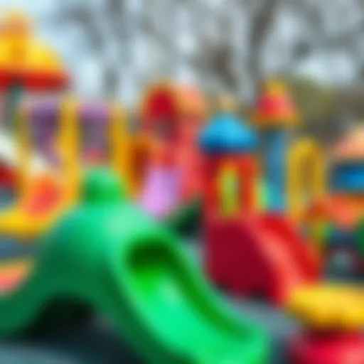 Colorful playground toys promoting physical activity