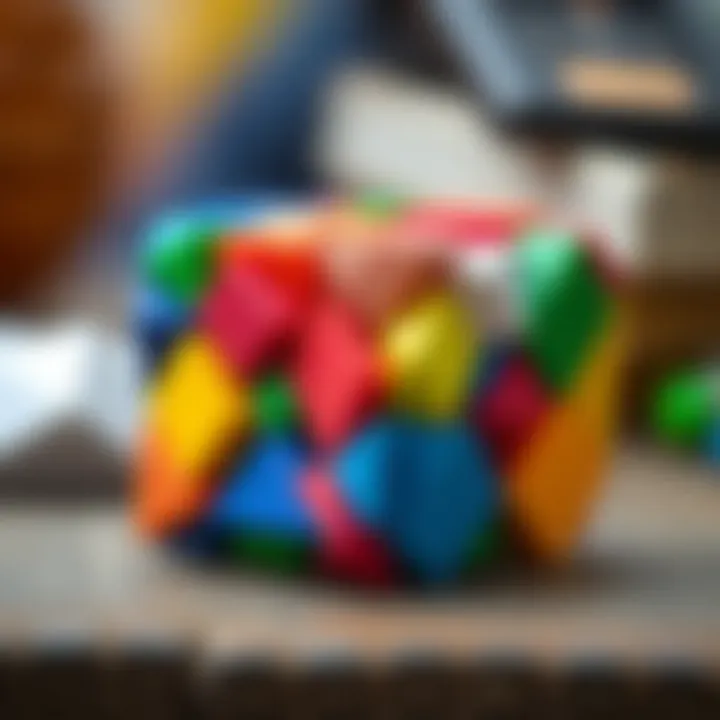 Colorful Pocket Cube assembled from various shapes