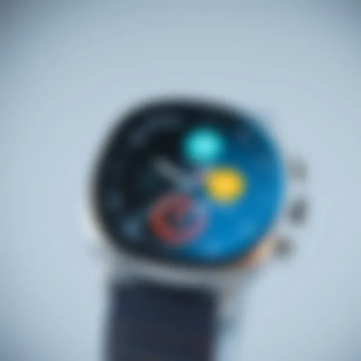 Close-up of a smart watch interface