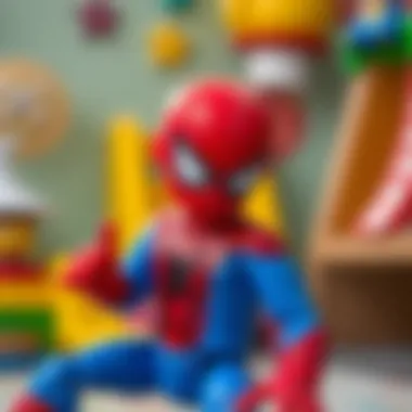 Spider-Man action figure in a child’s play setting
