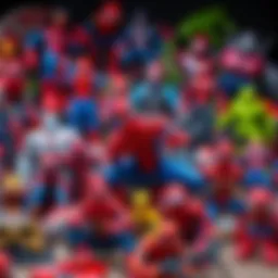 An array of Spider-Man themed toys for children