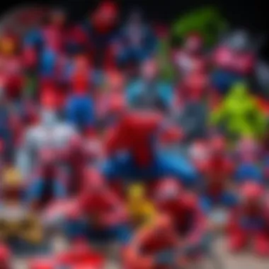 An array of Spider-Man themed toys for children