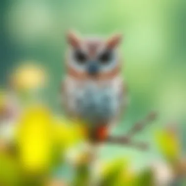 Wise Owl in Watercolor A serene watercolor depiction of a wise owl perched on a branch