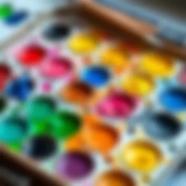 An artist's palette filled with various watercolor paints
