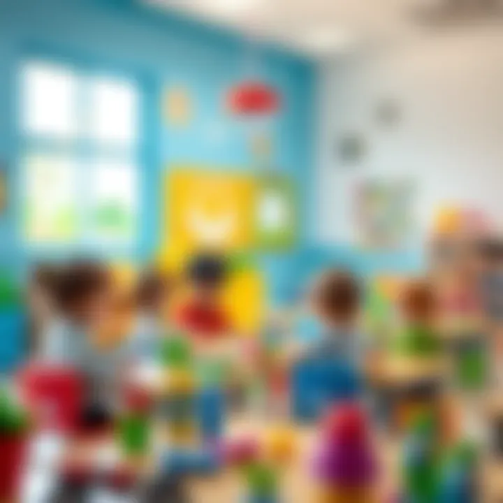 Creative Learning Environment in Tarsus Kindergartens A vibrant classroom scene with children engaged in creative activities