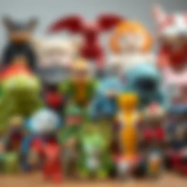 A diverse collection of Tosbik toys showcasing variety