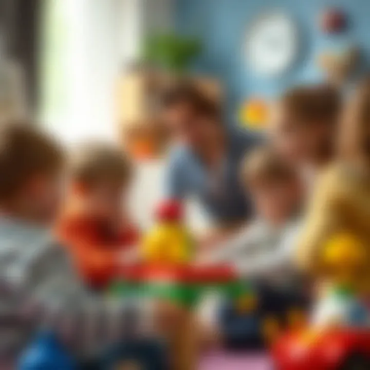 Parents and educators observing children with Tosbik toys