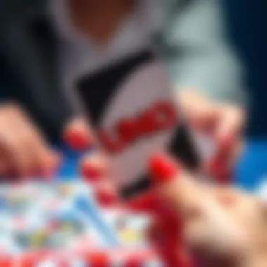 A close-up of a hand holding a winning Uno card