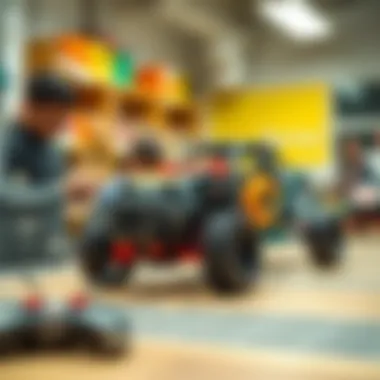 Educational Workshop on Remote-Controlled Toy Mechanics An educational workshop demonstrating remote-controlled toy mechanics.