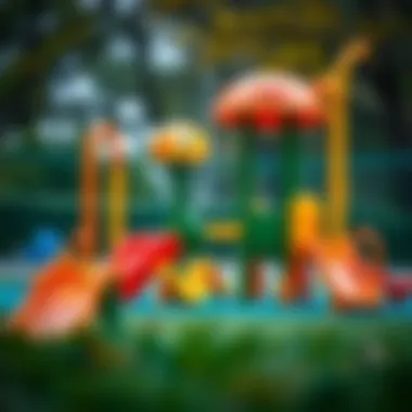 Various types of playground equipment for cognitive development