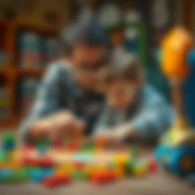 A parent and child playing with a puzzle together, focusing on problem-solving